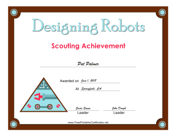 Designing Robots Badge certificate