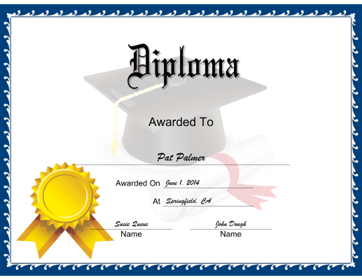 Diploma with Ribbon certificate