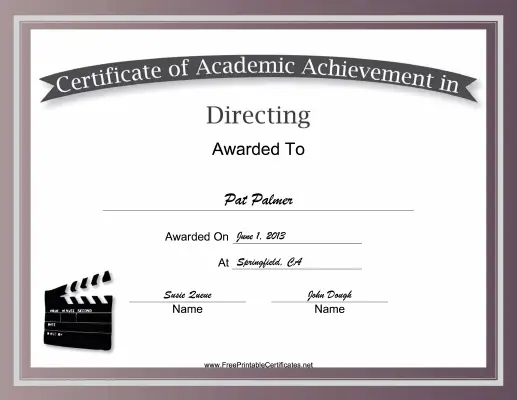 Directing Academic certificate