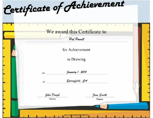 Drawing certificate