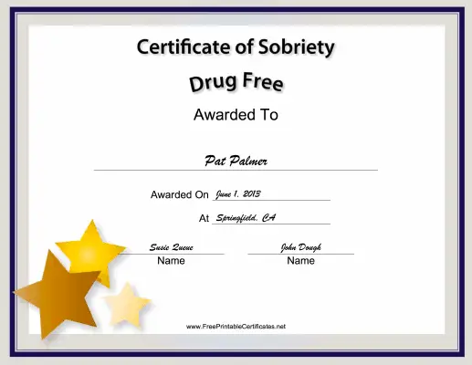 Drug-Free certificate