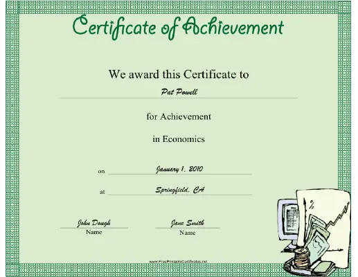 Economics certificate