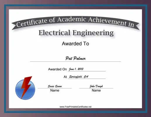 Electrical Engineering Academic certificate