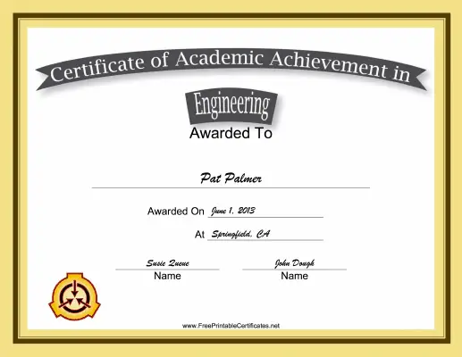 Engineering Academic certificate