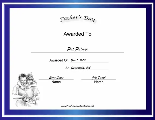 Fathers Day Holiday certificate