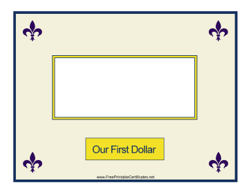 First Dollar certificate