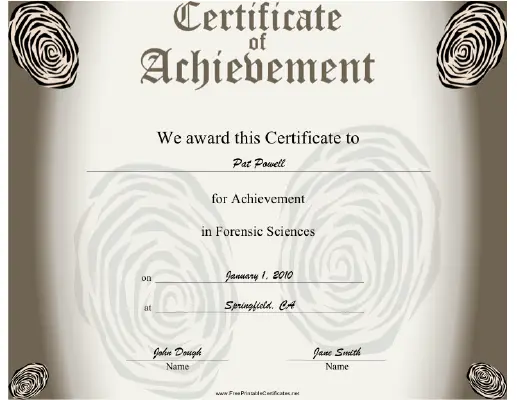 Forensic Sciences certificate