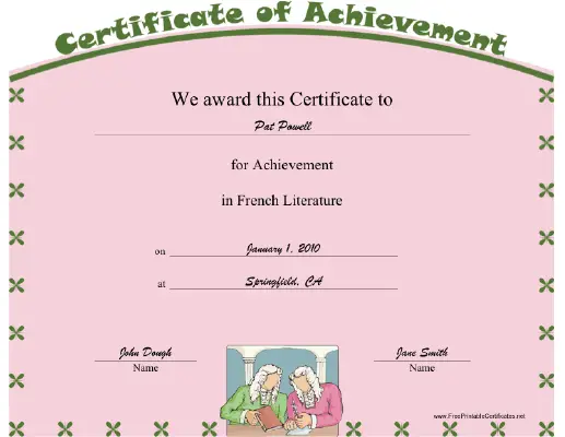 French Literature certificate
