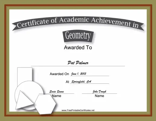 Geometry Academic certificate