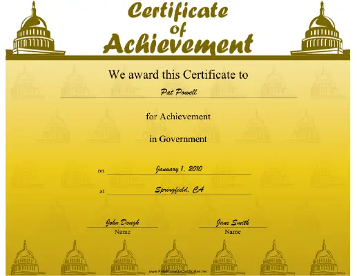 Government certificate