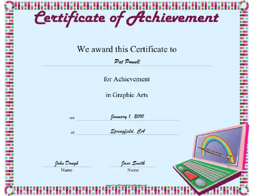 Graphic Arts certificate