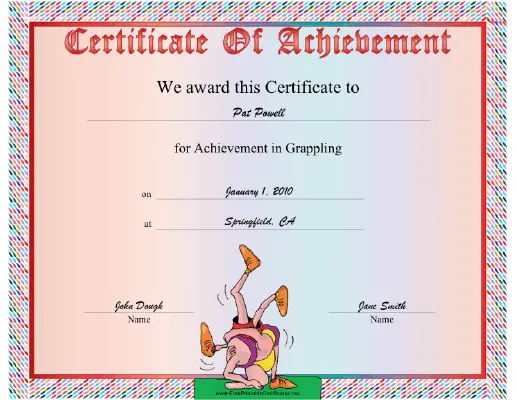 Grappling certificate