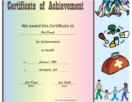 Health certificate