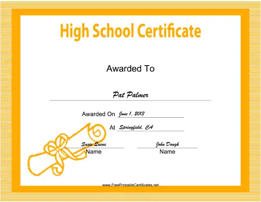 High School certificate