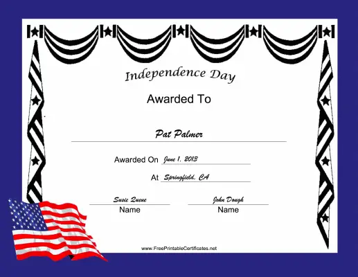 Independence Day Holiday certificate