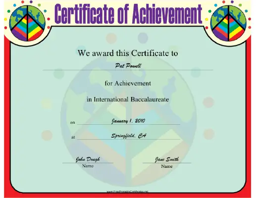 International Baccalaureate certificate