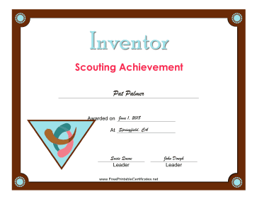 Inventor Badge certificate
