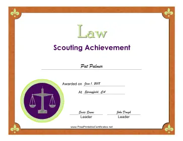 Law Badge certificate