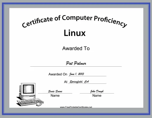 Linux Computer Proficiency certificate