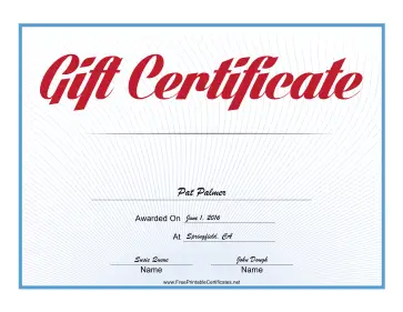 Modern Gift certificate