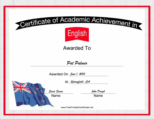 New Zealand English Language certificate