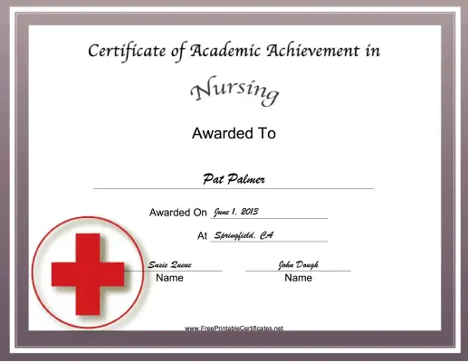 Nursing Academic certificate