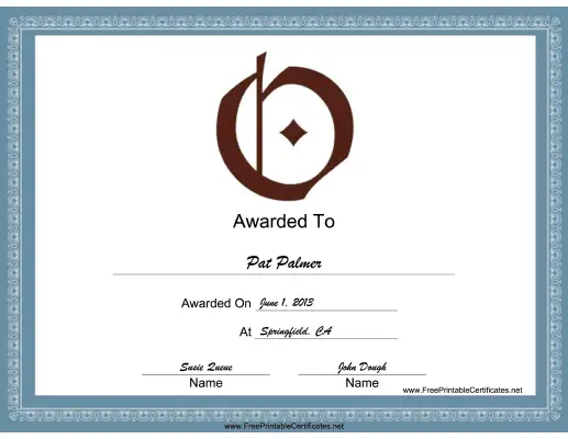 O Monogram certificate