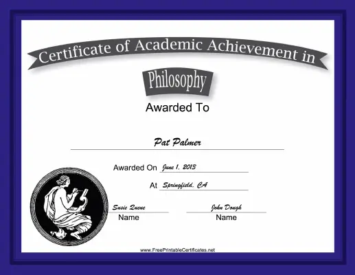 Philosophy Academic certificate