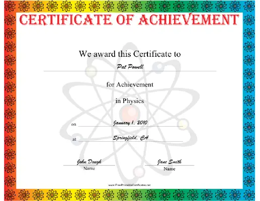Physics certificate