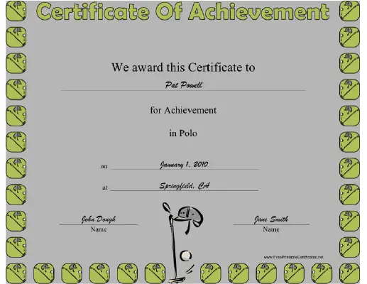 Polo certificate