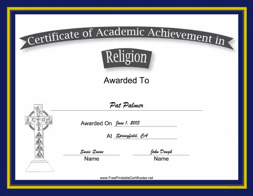 Religion Academic certificate