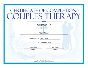 Religious Couples Therapy certificate