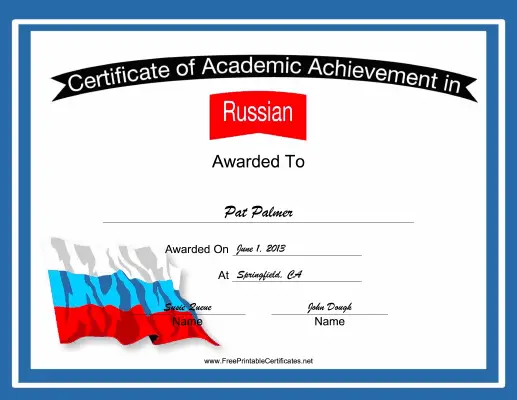 Russian Language certificate