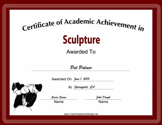Sculpture Academic certificate