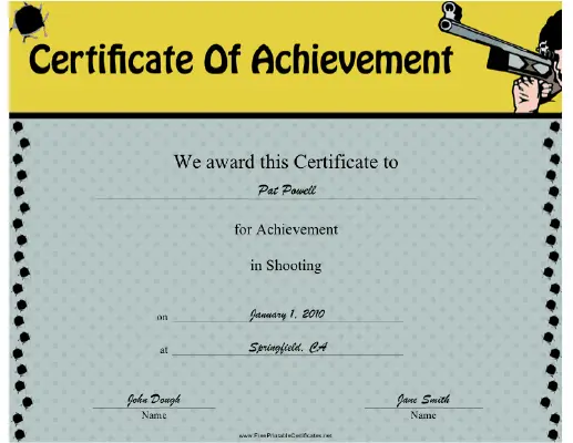 Shooting certificate