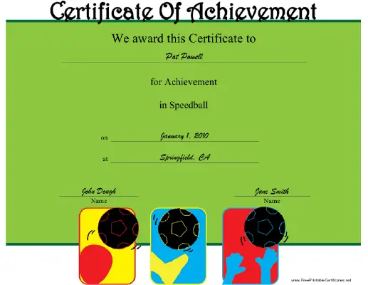 Speedball certificate