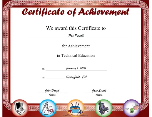 Technical Education certificate