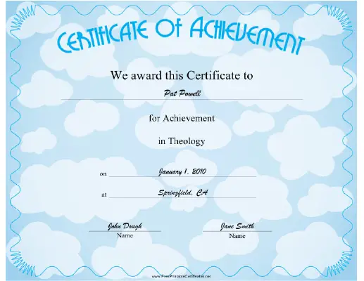 Theology certificate