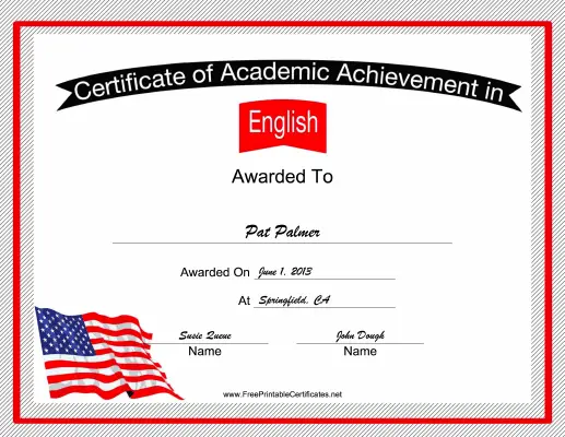 USA English Language certificate