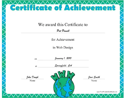 Web Design certificate