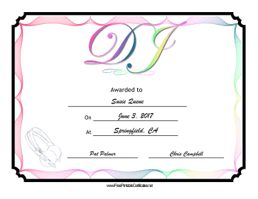 Wedding DJ certificate