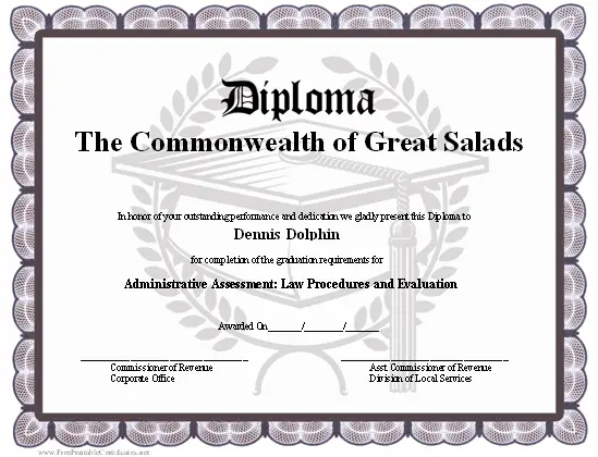 Diploma certificate