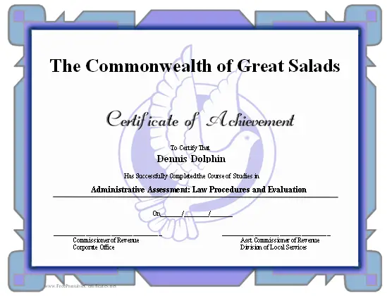 Achievement - Dove certificate