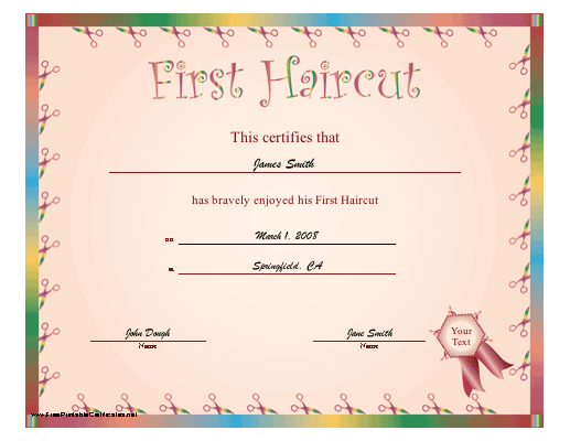 First Haircut certificate