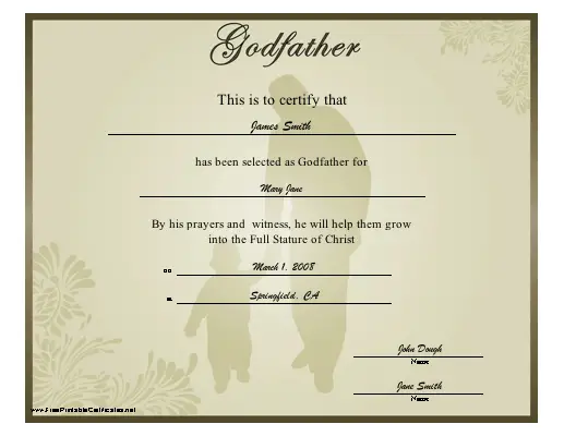 Godfather certificate