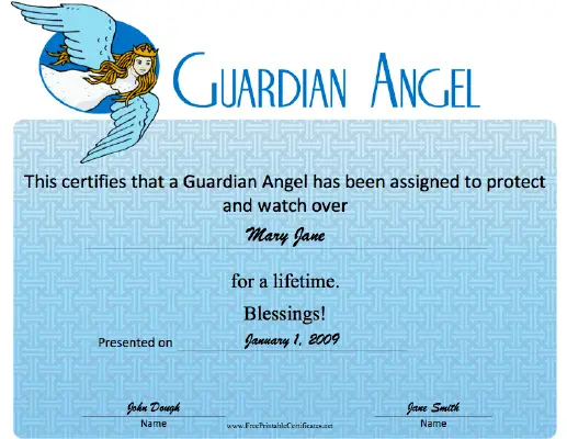 Guardian Angel certificate