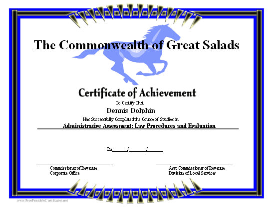 Achievement - Horse certificate