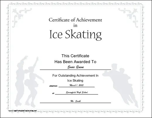Ice Skating certificate