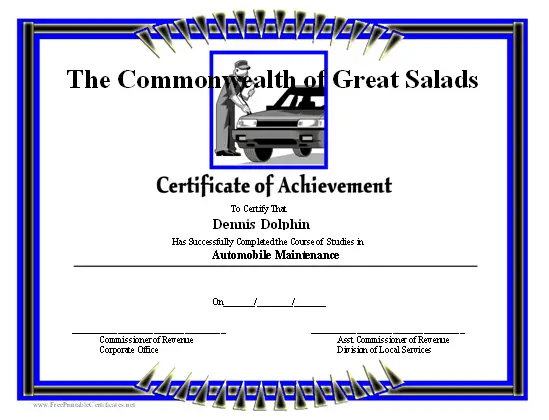 Achievement - Mechanic certificate