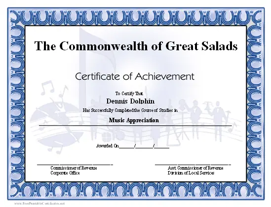 Achievement - Music certificate